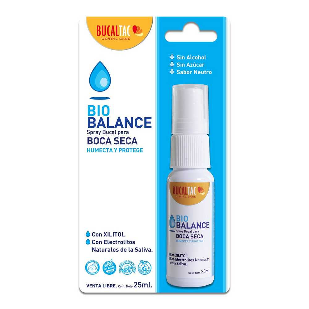 Bucal Tac Tac Bio Balance Oral Spray (25ml / 0.84fl oz): Alcohol-Free, Sugar-Free, Xylitol