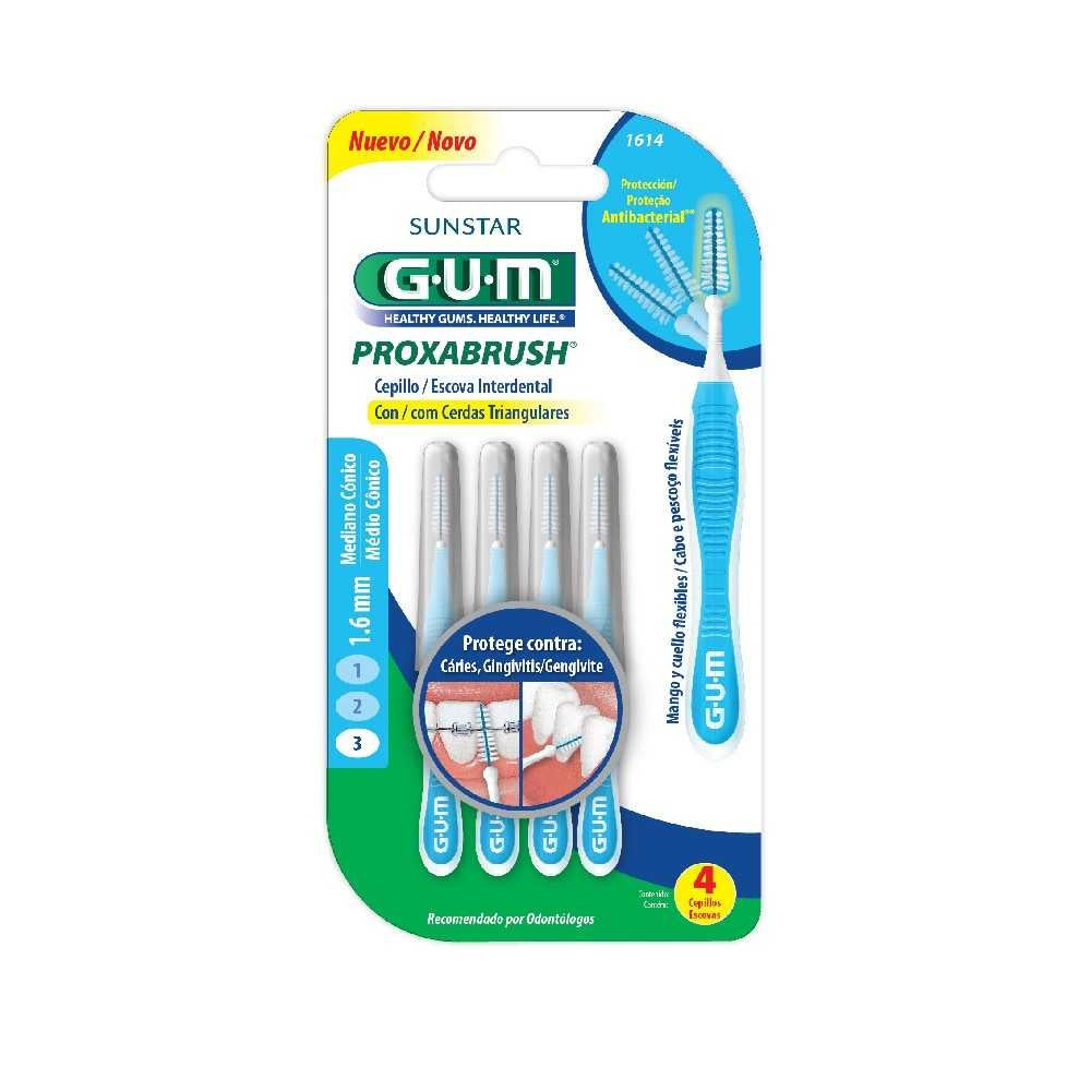 Gum Proxabrush Interdental Brush 1.6 Mm (4 Units) ‚Small Size for Precise Cleaning, Ergonomic Handle for Comfortable Use