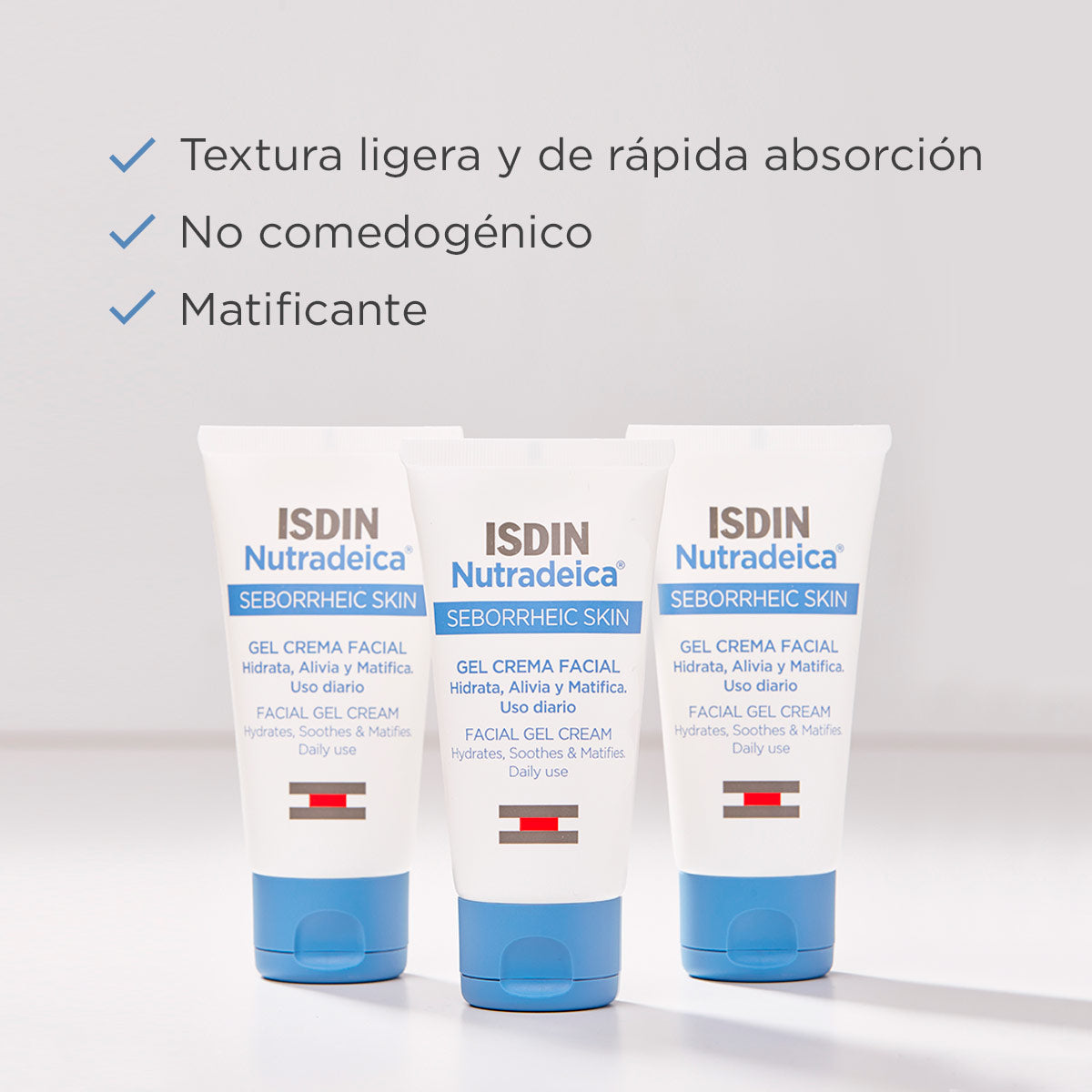 Isdin Nutradeica Gel Face Cream - 50ml/1.69fl oz - Vitamin E, B3, Zinc, Copper & Selenium - Pyrenees Thermal Water