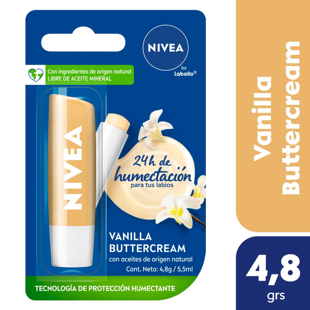 Nivea Vanilla Buttercream Lip Balm (4.8Gr / 0.16Oz): Non-Greasy, SPF 15, Cruelty-Free