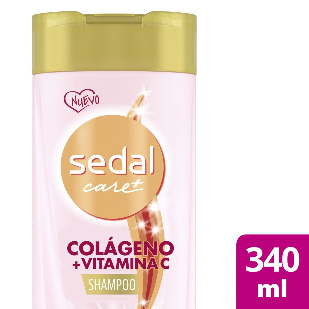 Sedal Collagen Line Shampoo +Vitamin C (340Ml / 11.49Fl Oz) - Natural Hair Care with Collagen & Vitamin C for Strengthen, Repair and Hydrate Hair